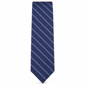 NWT Talbots Men Classic Blue Stripe 100% Silk Tie Handmade USA 3.75" Width